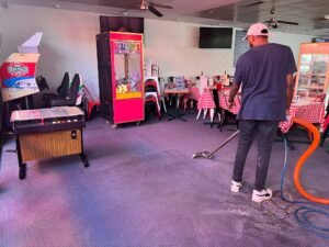 Professional Carpet Cleaner Cleaning Carpet